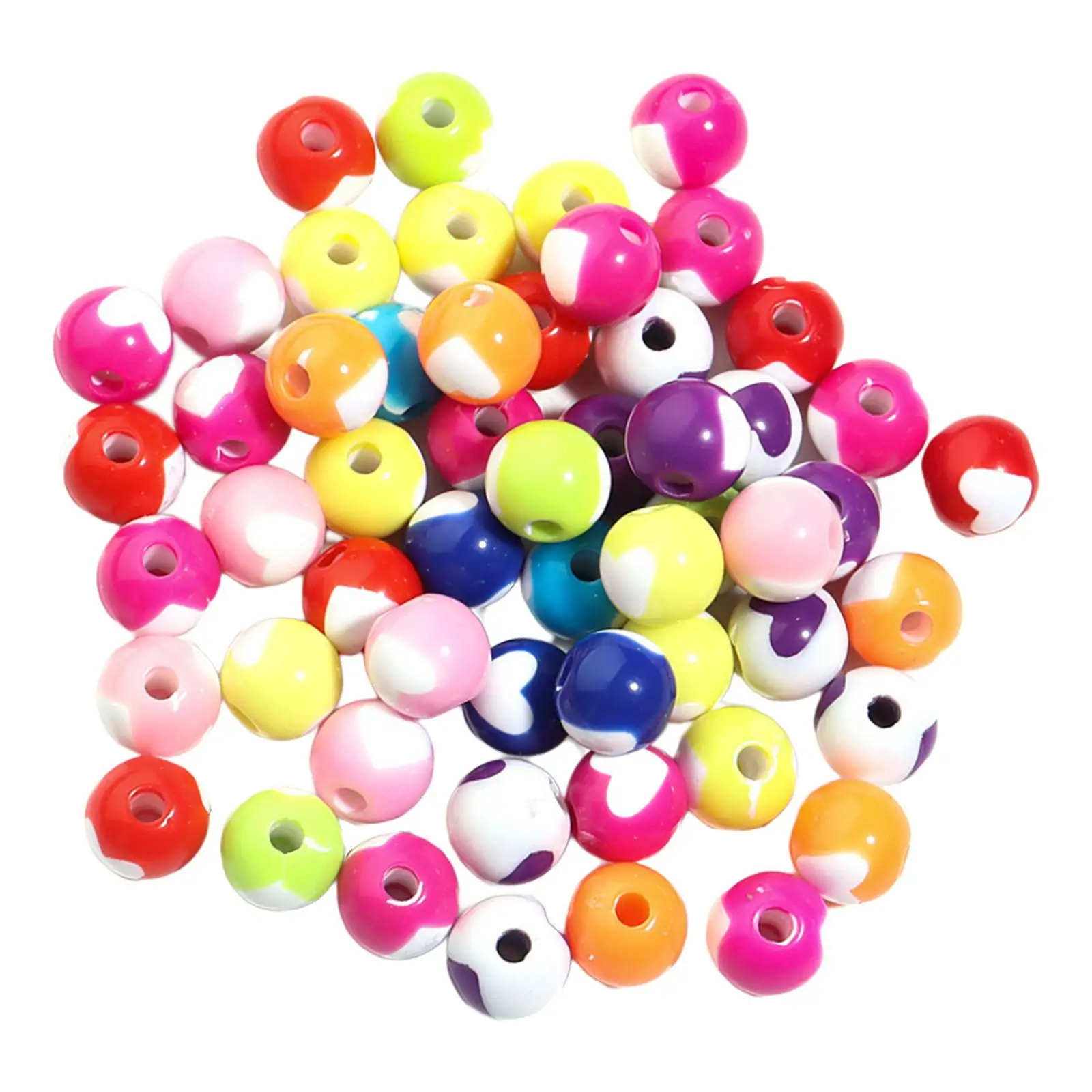 

200x Spacer Beads Heart Loose Beads Bracelet Making with Hole Necklace Charms DIY Crafts