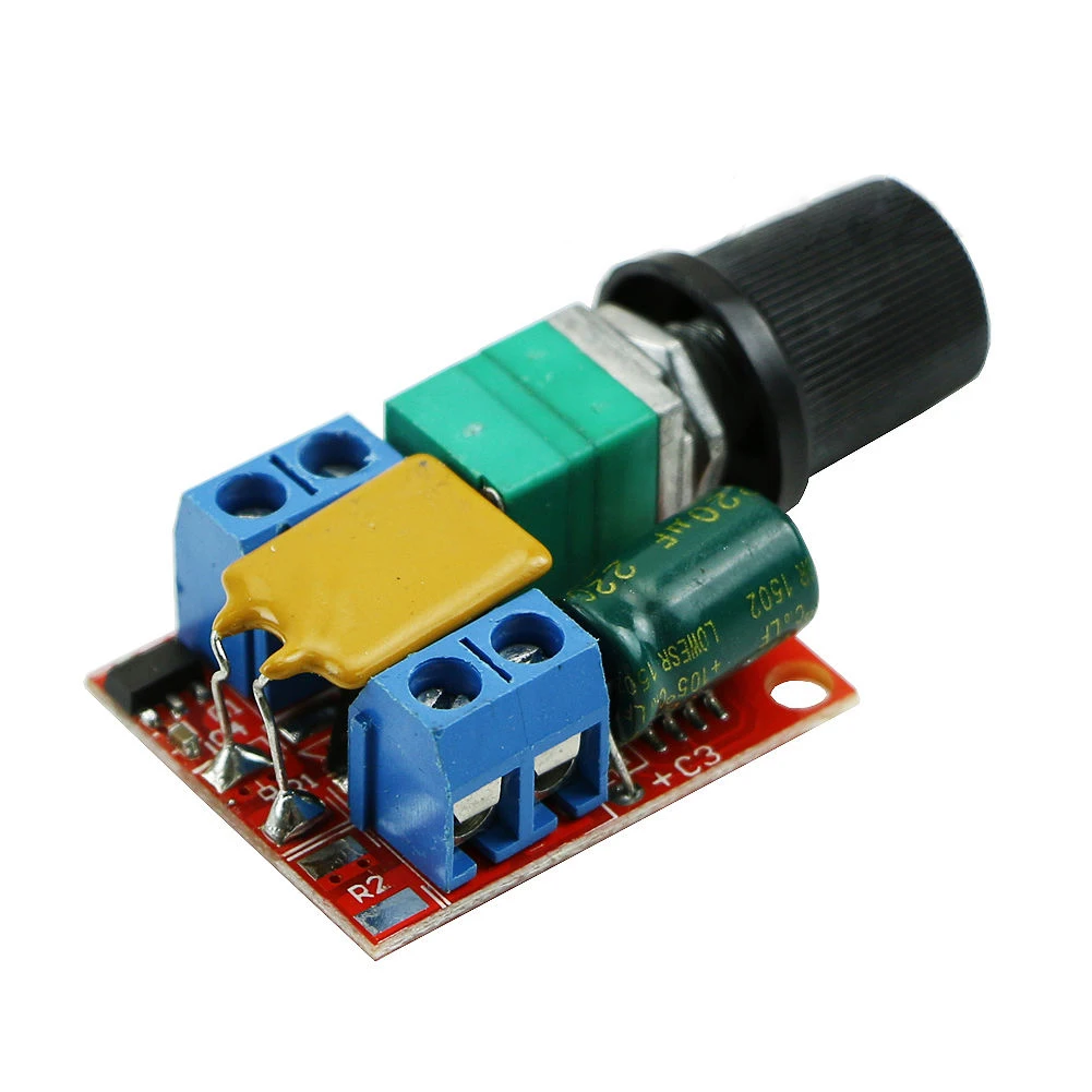 

Mini DC Motor PWM Speed Controller Module 3V 6V 12V 24V 35VDC 90W 5A DC Motor Speed Regulator Control Switch LED Dimmer