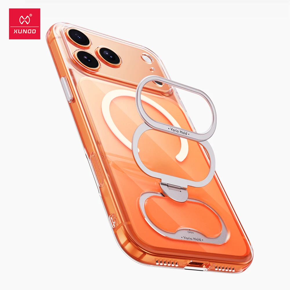 Фото Магнитный чехол Xundd для iPhone 17 Pro Max, 17 Pro, 17 со складной и регулируемой подставкой, ультрапрозрачный, с защитой от пожелтения №1