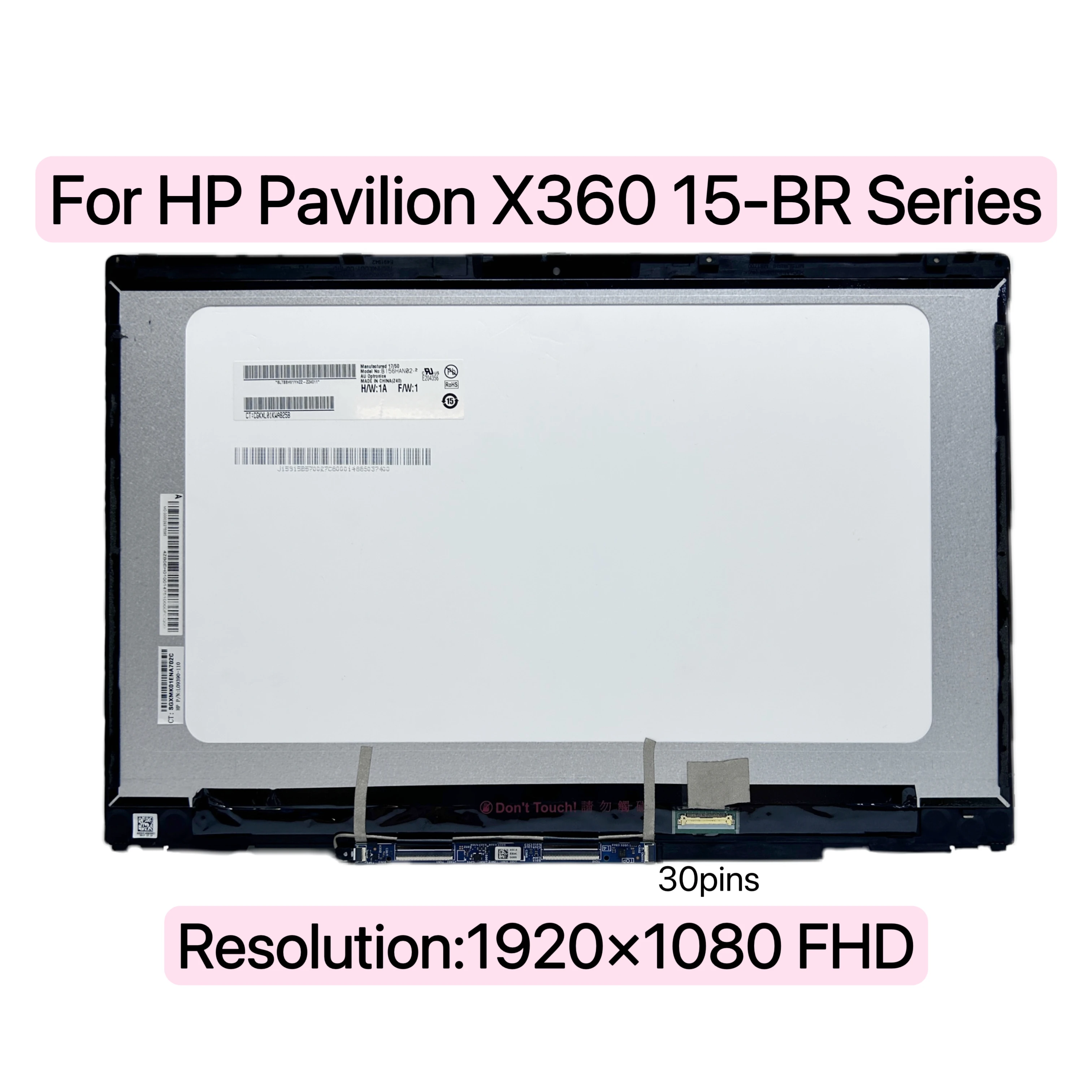 

Оригинальный ЖК-экран для HP Pavilion X360 15-BR Series 15-BR075nr 15-BR052OD FHD, сенсорный дигитайзер, сменная панель, монтажная панель