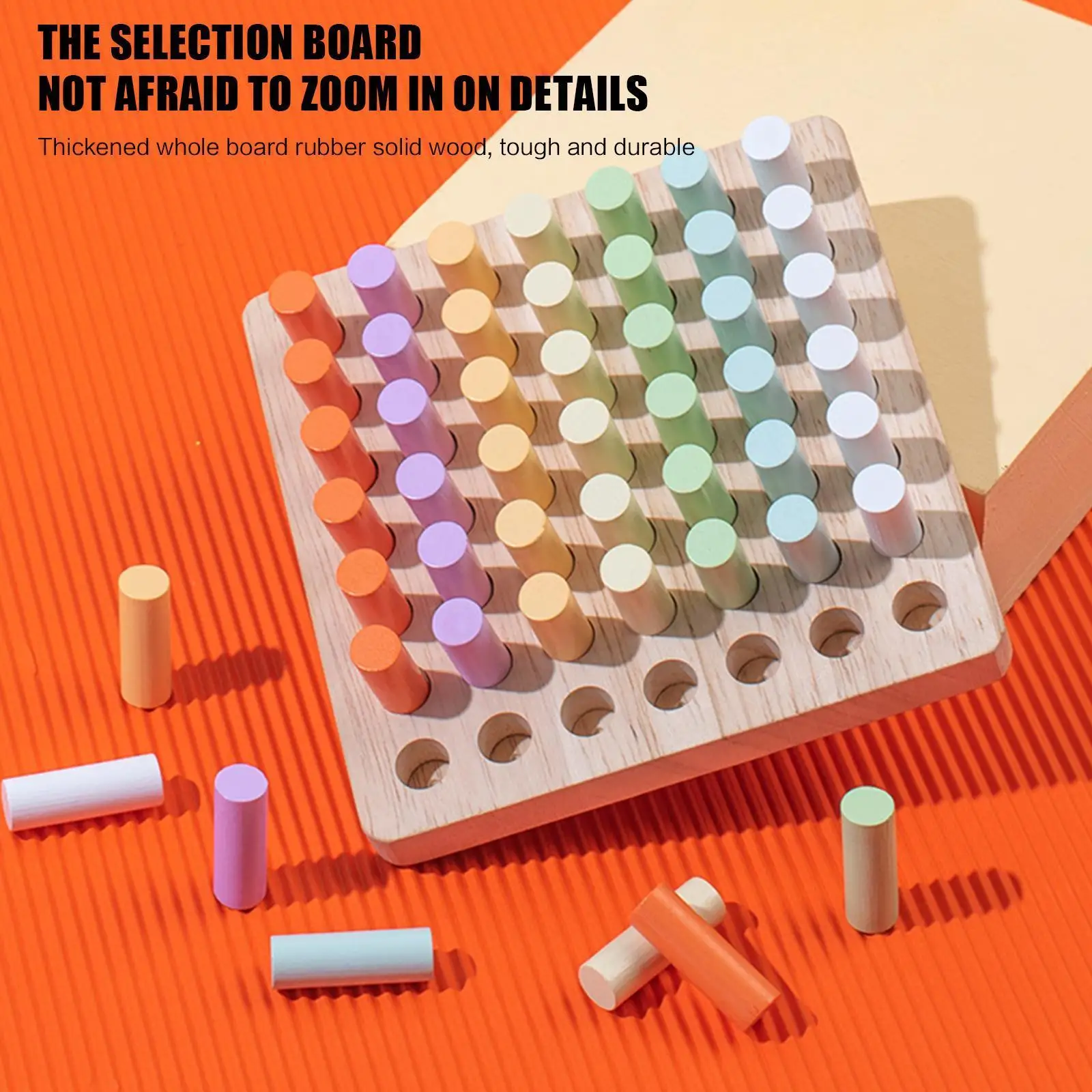 

Wooden Montessori Sensory Math Toy 3D Geometry Column Toys Educational Color Sorting Teaching Aids Cognitive M8G4