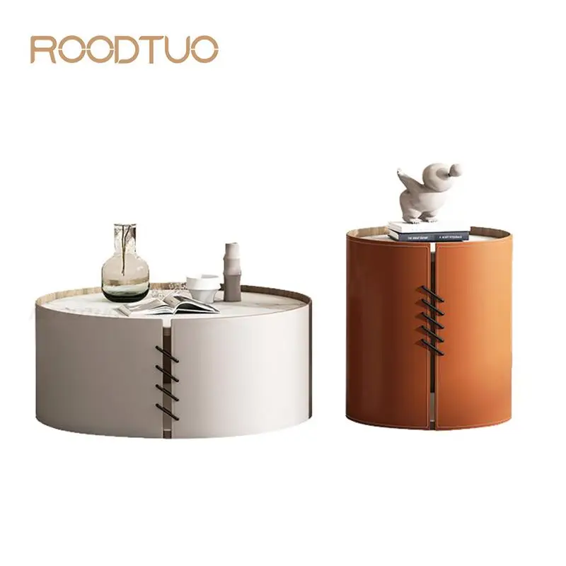 

Modern Minimalist Round Coffee Table Living Room Side Table Rock Plate Desktop Living Room Center Table Home Furniture Family