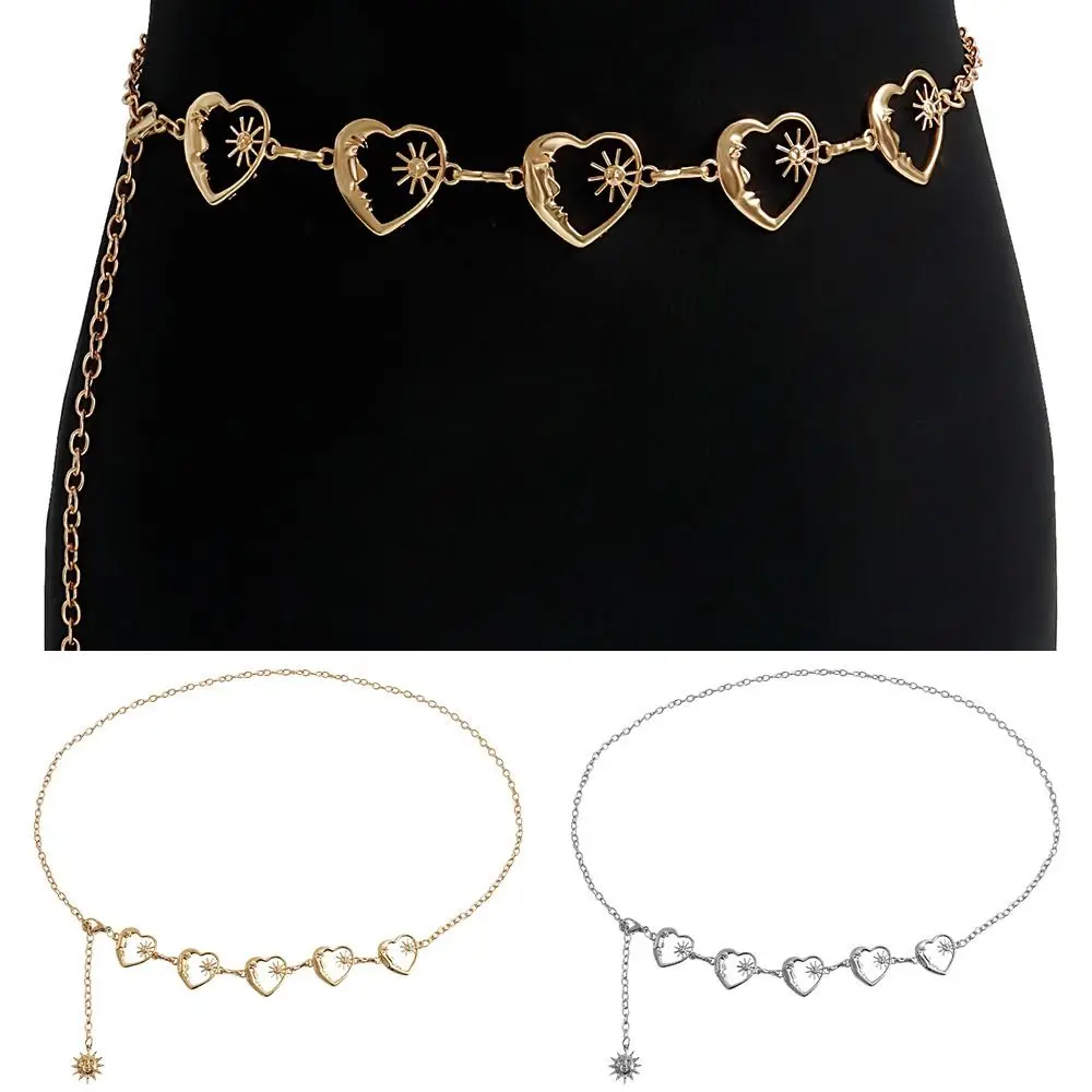 Fashion All-match Vintage Hip Hop Style Dress Cummerbands Love Heart Waistband Womans Belt Punk Waist Chain