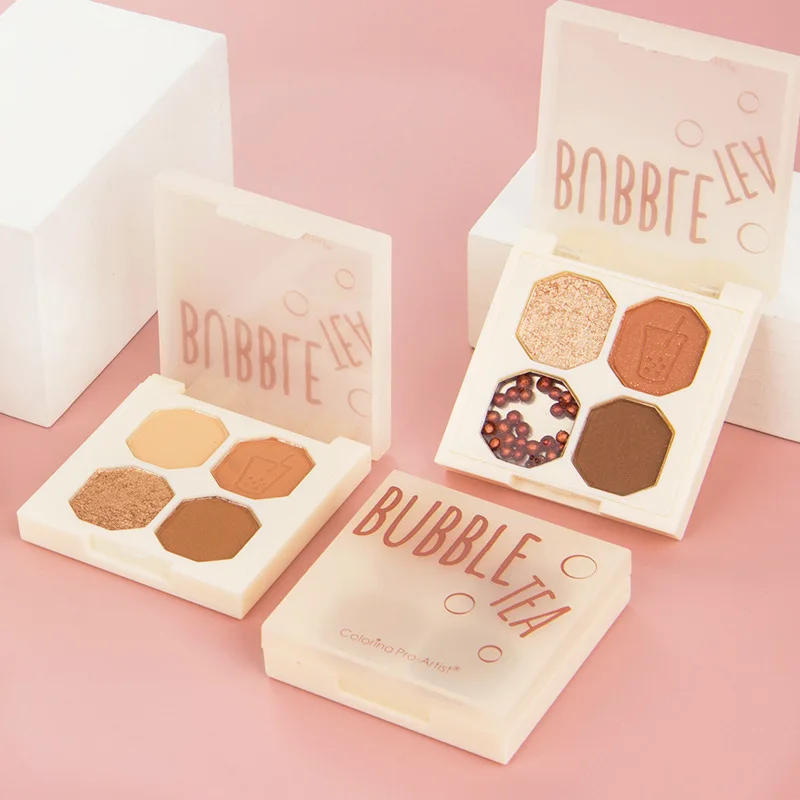 

Colorina Four-Color Eyeshadow Palette Chestnut Pearly Matte Sequins Earth Tones Fragrant Rice Eyeshadow Palette Makeup Cosmetics