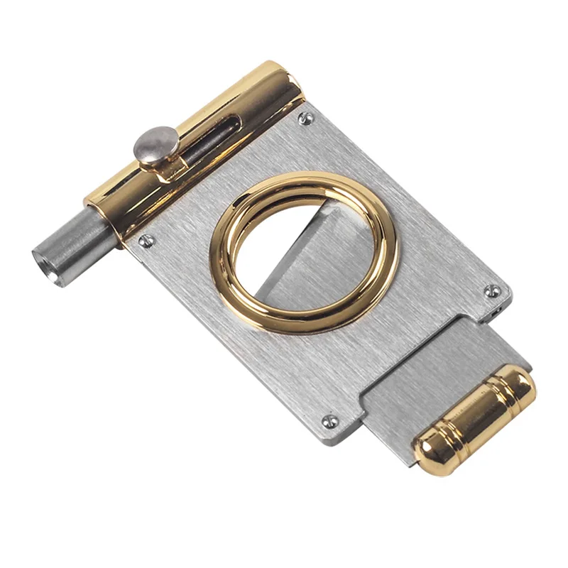 Фото Роскошный ремешок для сигар, Карманный металлический резак для сигар, острое лезвие из нержавеющей стали, гильотина для сигар, Портативный перфоратор для сигар №5