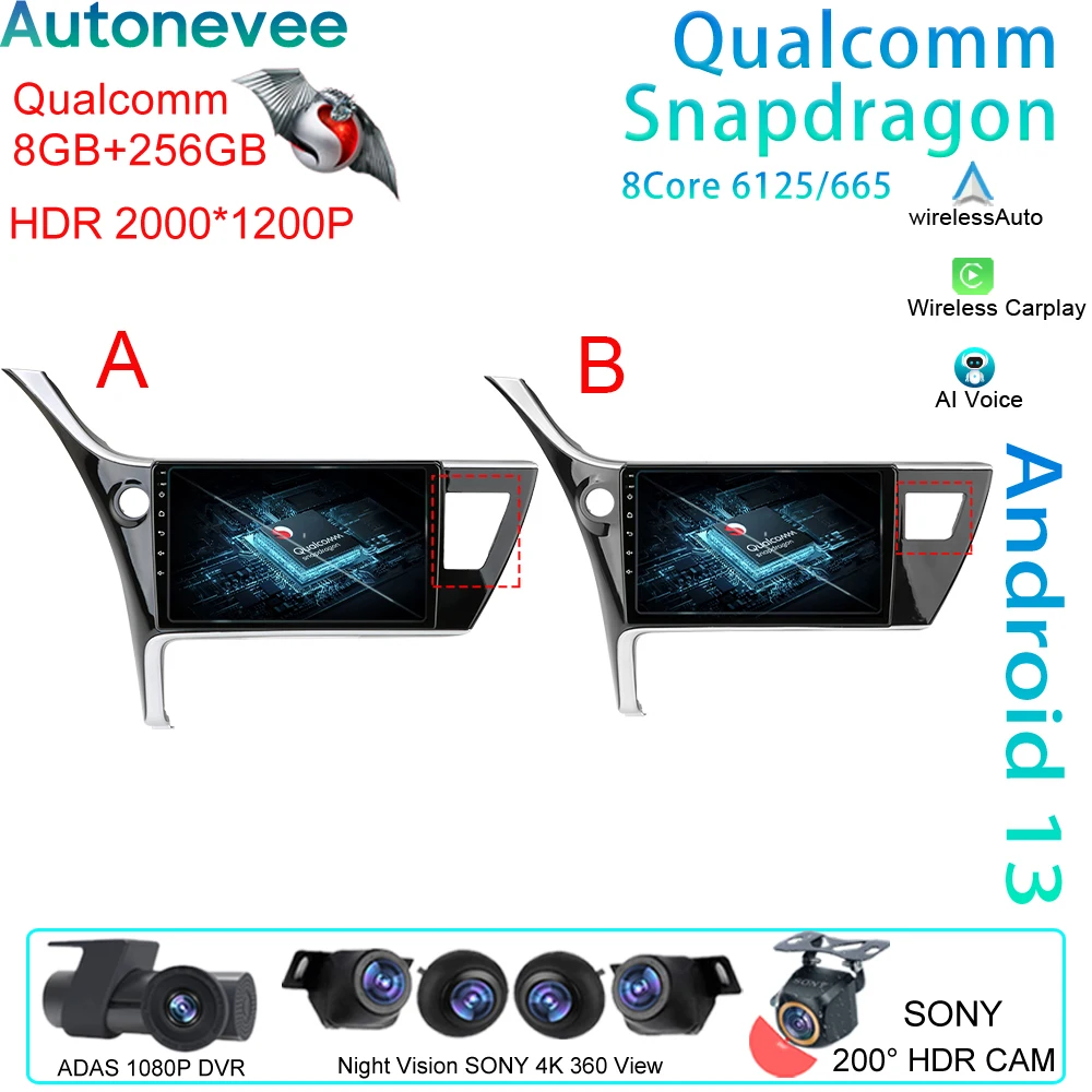 

Автомобильное радио Qualcomm для Toyota Corolla 11 Auris E180 2017-2019 Android, мультимедийный видеоплеер, GPS-навигация, для воспроизведения искусственных данных