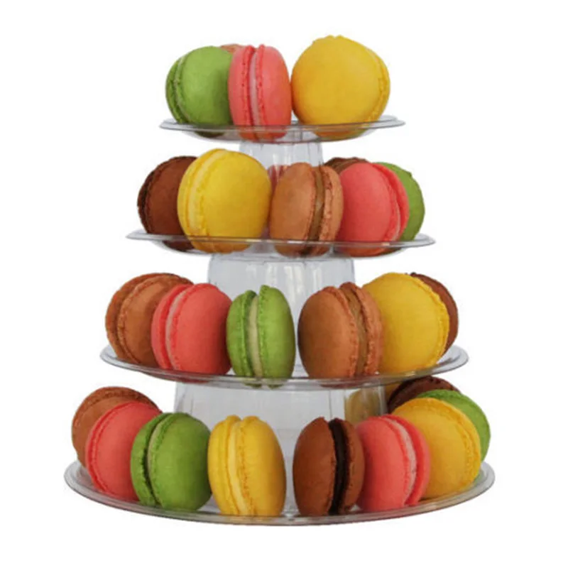 

102/ 127/ 153/ 178 мм 4-ярусная круглая башня стенд для торта стеллаж для свадьбы дня рождения вечеринки вмещает 35-37 макарон