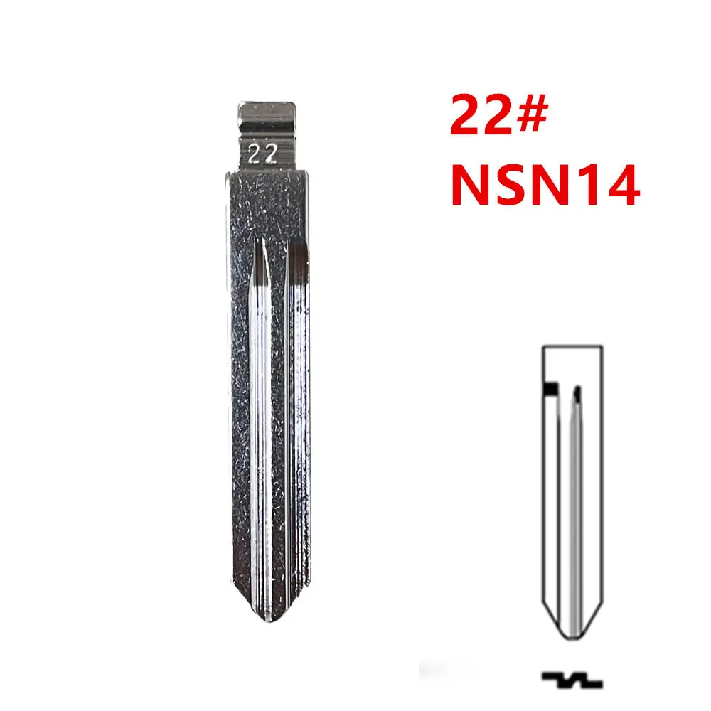 

10pcs Uncut flip Metal key blade 22# NSN14 for Nissan Sunny Tiida Teana for KD keydiy xhorse VVDI remotes universal No.22