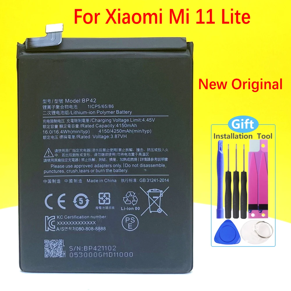 

Новый оригинальный аккумулятор BP42 для Xiaomi Mi 11 Mi11 Lite, замена смартфона/смартфона