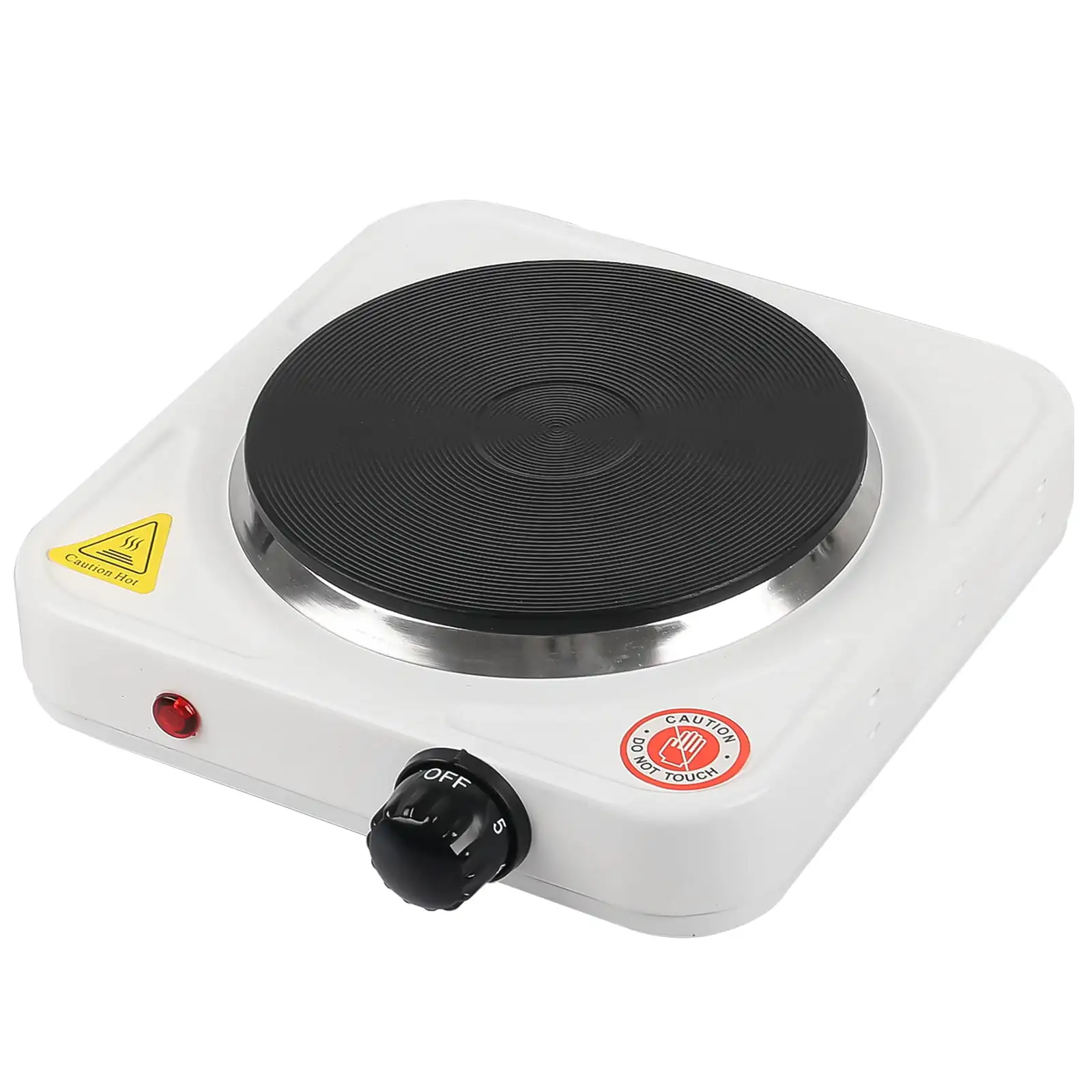 

1500W Single Burner White Hot Plate Cooktop 5 Level Temperature Control
