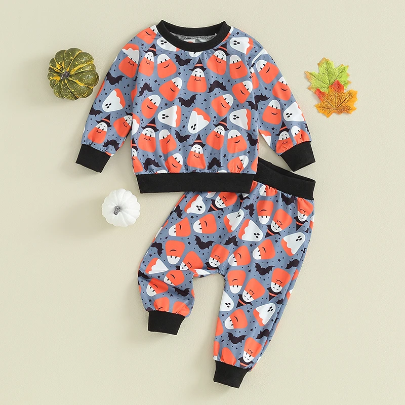 

Осенняя одежда для маленьких девочек и мальчиков, свитшоты с круглым вырезом и длинным рукавом, длинные брюки, 2 шт.