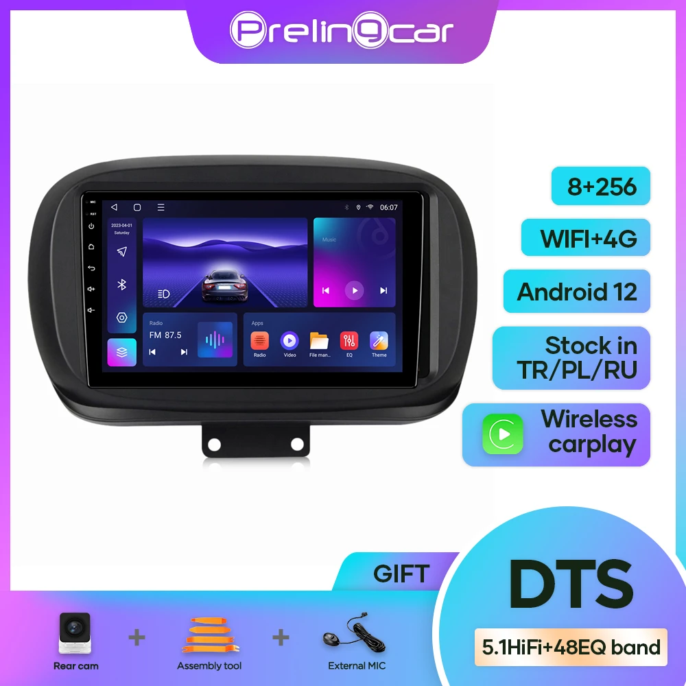 

Android 12 DTS Sound For Fiat 500X 2014-2020 Years Navigation Multimedia Car Player Radio 2Din Stereo Bluetooth 48EQ Band WIFI