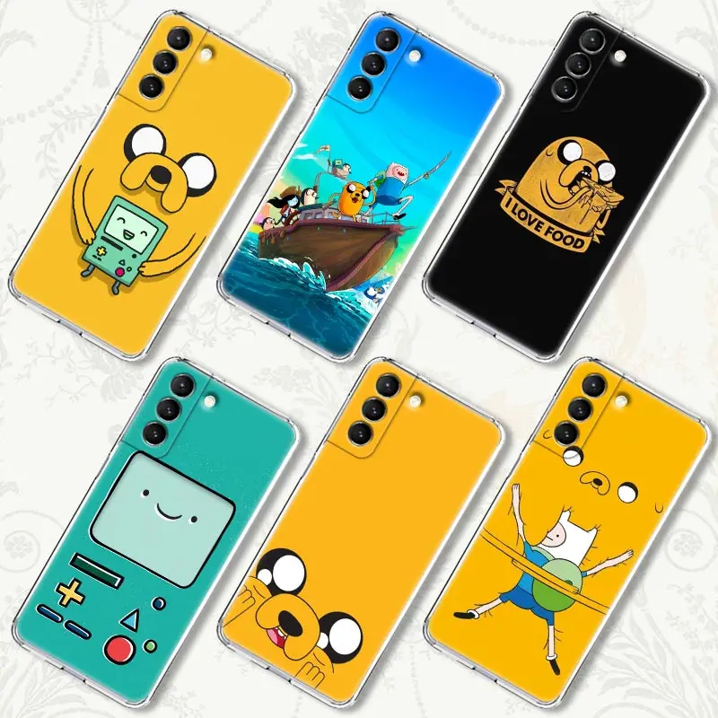 

Cartoon Clear Phone Case For Samsung Galaxy S22 Ultra S20 S21 FE S10 S9 Plus 5G Case Soft Silicon Cover Adventure Time Finn Jake