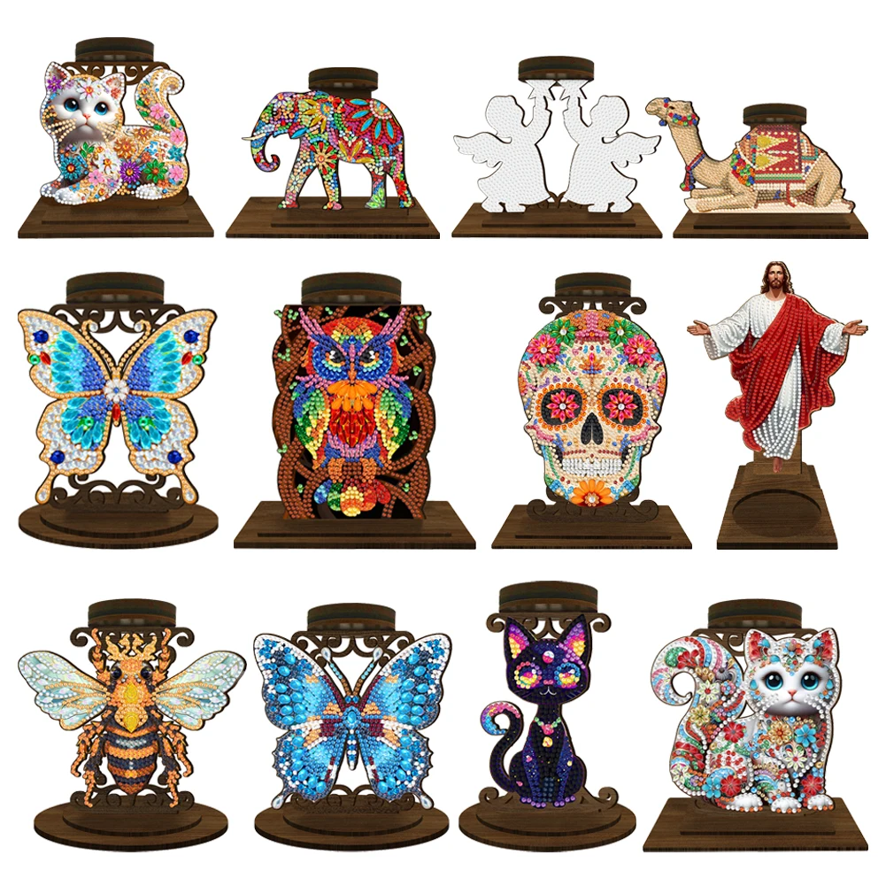 Животное горный хрусталь рисунок подсвечник декор 5D DIY Алмазное искусство мини