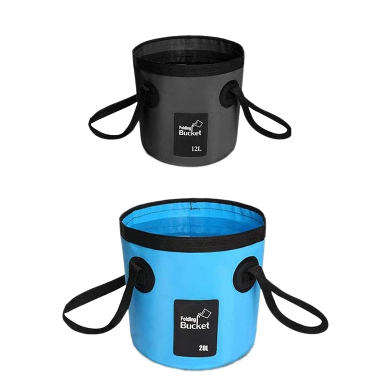 

2Pack Multi Collapsible Bucket 20L&12L Bucket Portable Folding Bucket Water Container Fishing Bucket For Camping Hiking