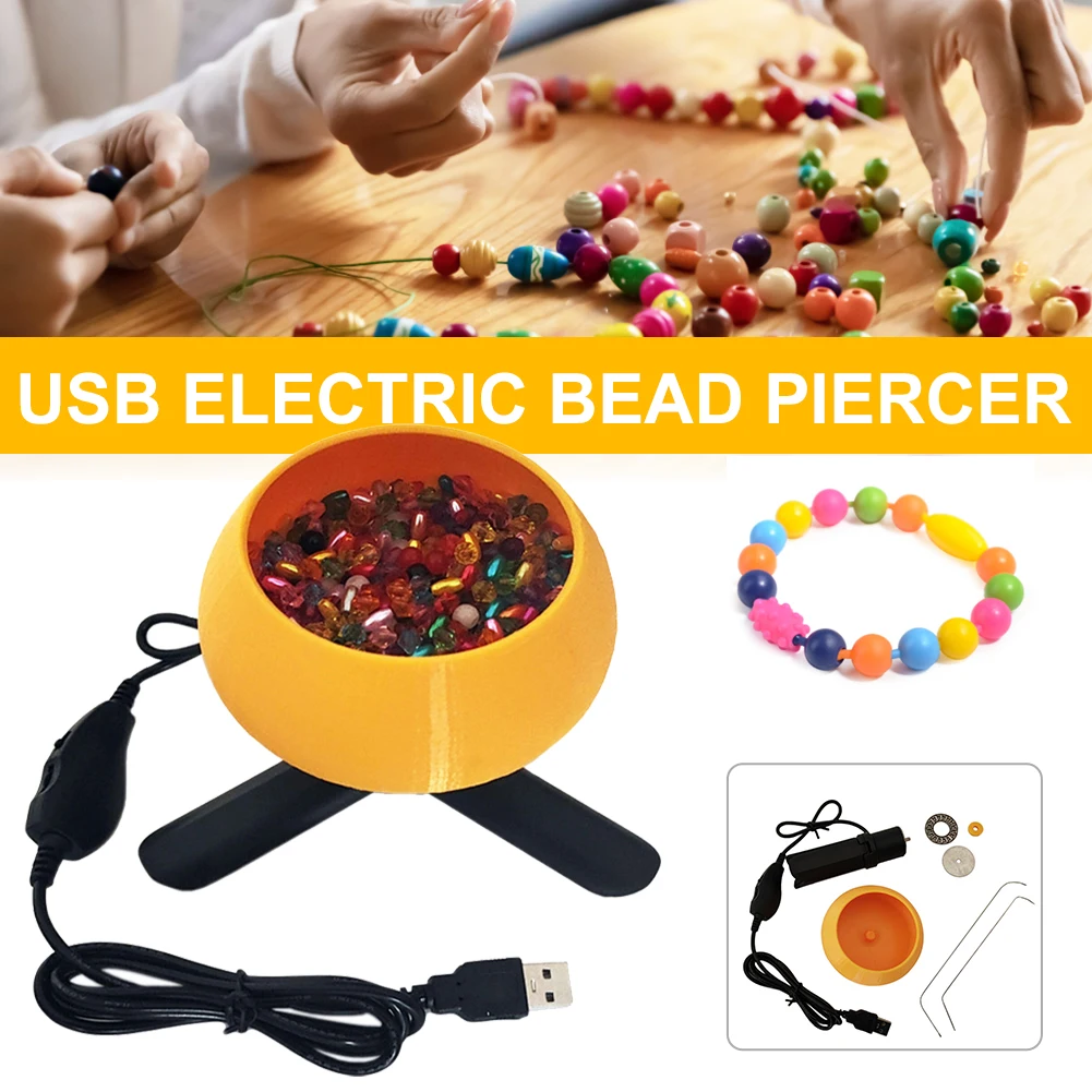 

Electric Bead Spinner Kit Adjustable Speed Spin Bead Loader with Large Eye Curved Needles Bowl Loader for DIY Seed Bead