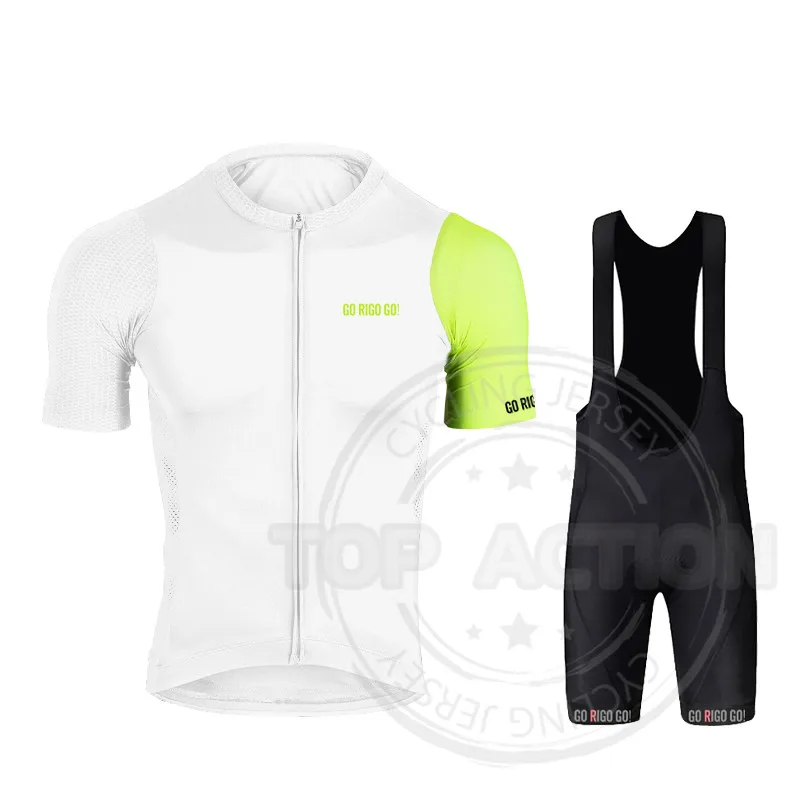 

GO RIGO GO 2022 white short-sleeved cycling jersey summer men's breathable and comfortable anti-ultraviolet cycling jersey