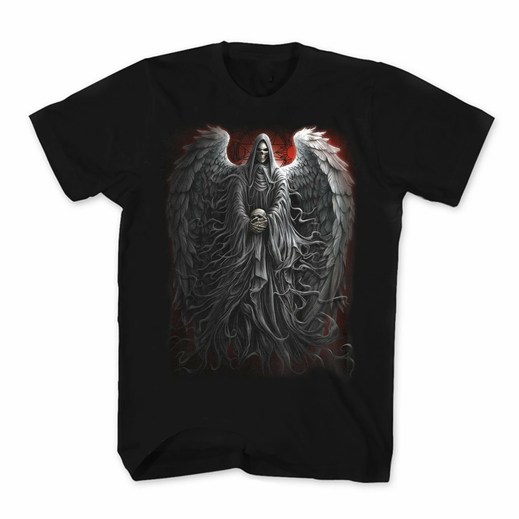 

Cool Design Grim Reaper Wings Death Robe Punk Rock Biker T-Shirt. Summer Cotton Short Sleeve O-Neck Mens T Shirt New S-3XL