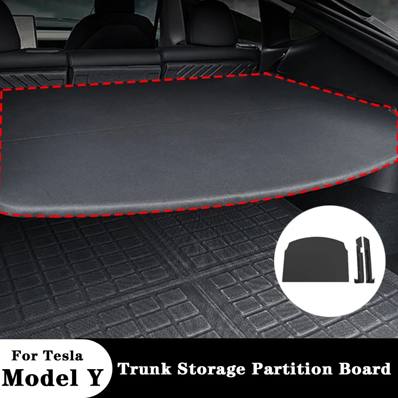 

Trunk Storage Partition Board Curtain For Tesla Model Y Cargo Cover Parcel Shelf Sound Insulation Privacy Car Accessories Parts