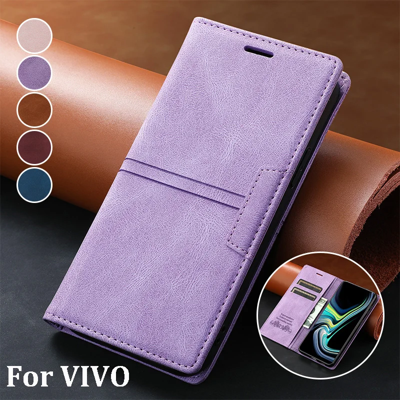 Магнитный кожаный чехол-бумажник VIVO Y20 Y20S Y21 Y21S Y33S Y53S Y72 для Y11 Y12S Y17 Y30 Y50 |