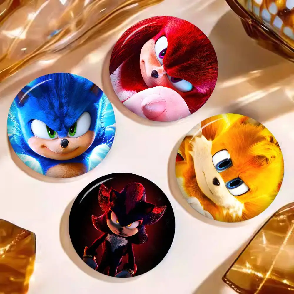 Фото Мультяшные игровые значки S-SoNiC-C R-RuMbLe-E: круглые кнопочные значки с надписями, креативные броши, украшения для рюкзаков и одежды, модные ювелирные изделия, подарки №3