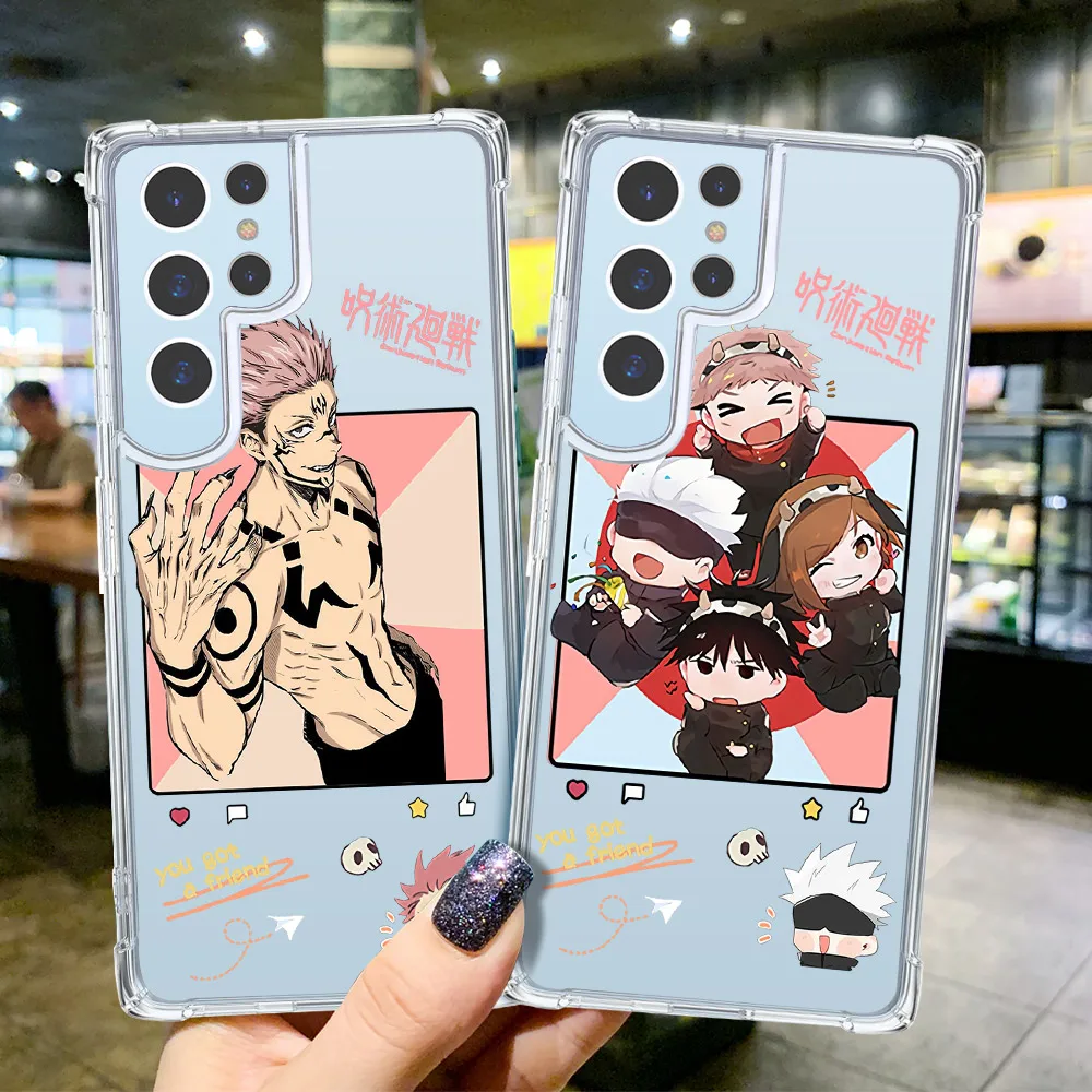 

Anime Case For Samsung Galaxy S8 S9 S10 S22 S20 S21 FE Plus Ultra Lite Note 8 9 10 Plus 20 Ultra Fundas Jujutsu Kaisen Cartoon