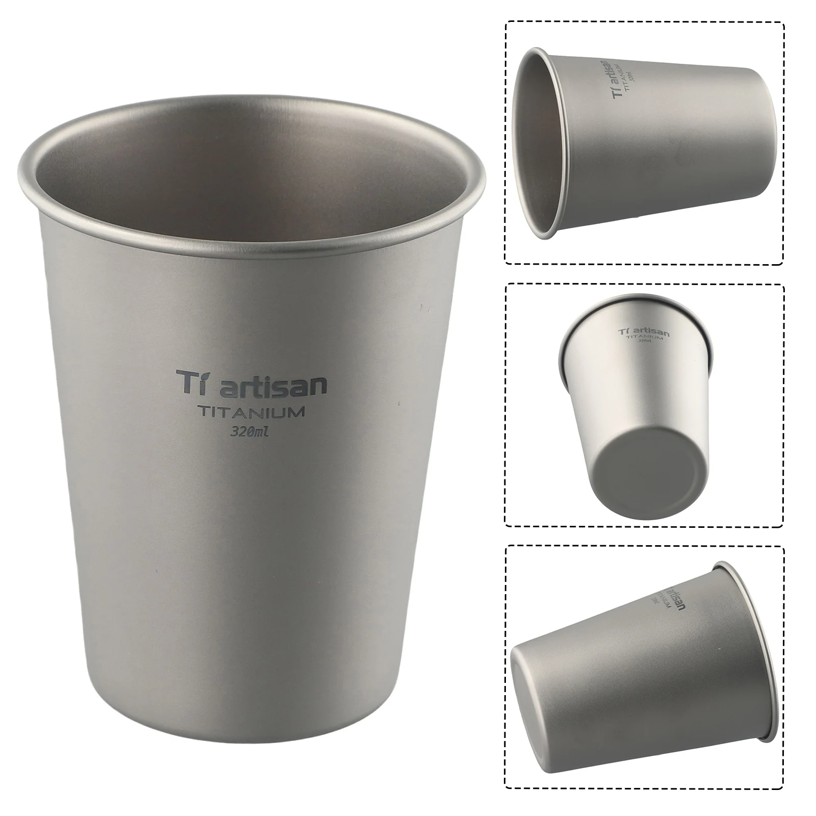 

Premium Titanium Beer Cup, 320ml Water Juice Tea Cup for Home Camping Hiking, Never Rust, Super Light and Durable