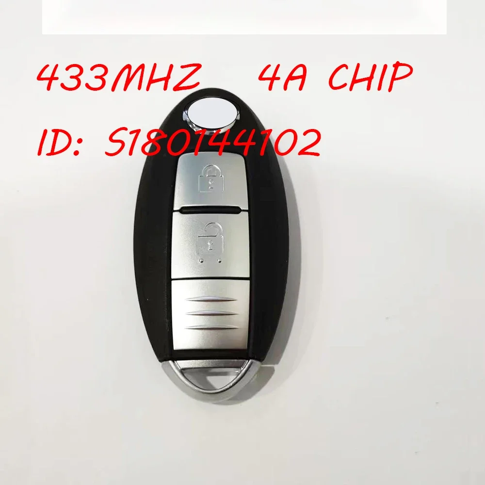 

2 Button 433Mhz Smart Proximity Key for Nissan Qashqai X-Trail with 4A Chip FCCID: S180144102 CMIIT ID: 2012DJ6167