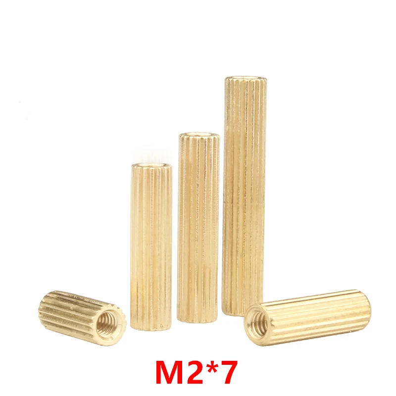 

500pcs M2*7 Knurled Round Brass Standoff Spacer Double-pass standoffs pillars Column M2 Female x M2 Female 7mm