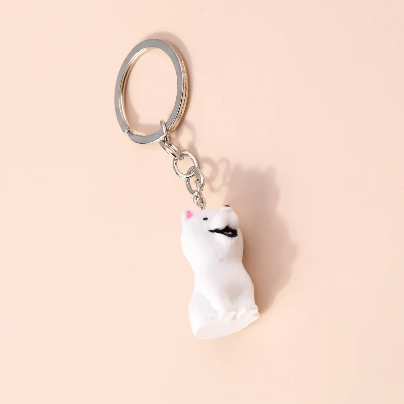 

3D Cartoon Animal Dog Keychain for Women Men Handbag Pendants Car Key Ring Chains Students School Bag Jewelry Accessories