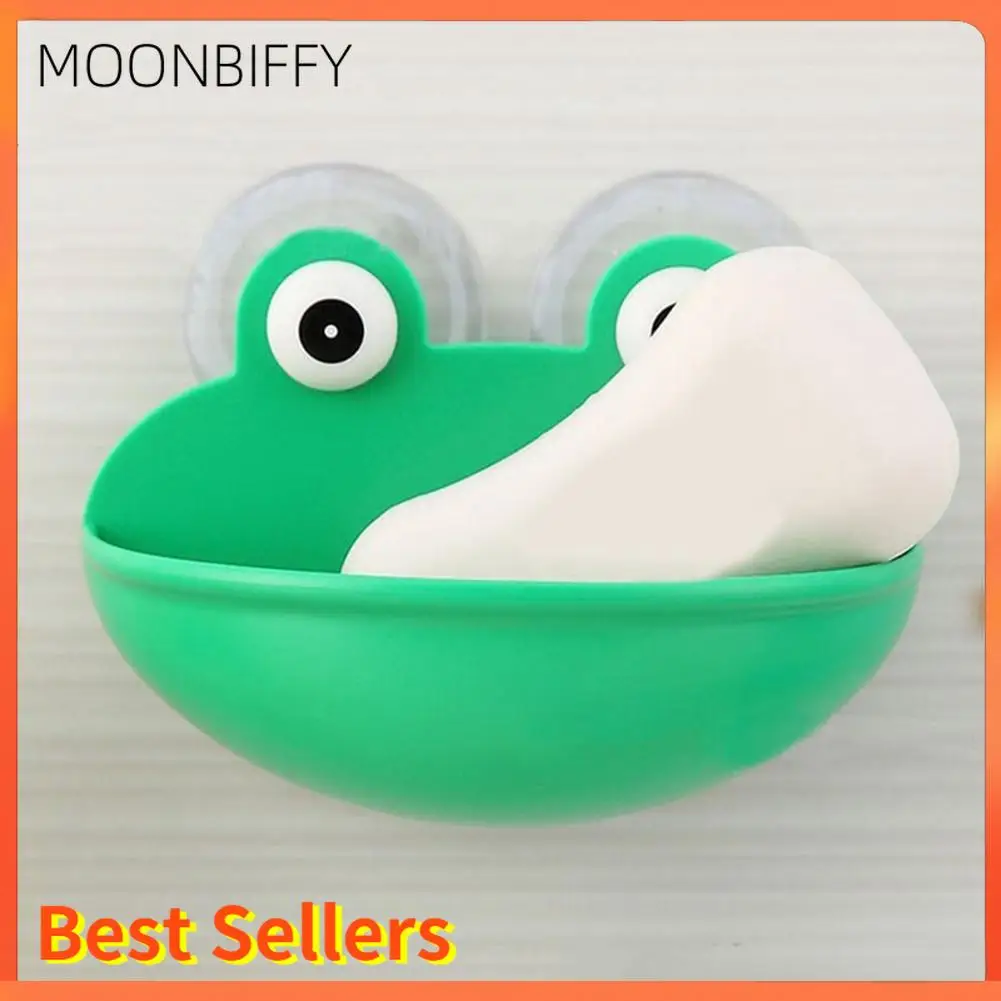 

Non-perforated Suction Cup Soap Dish Lovely Frog Wall Sponge Drain Rack Holder Bathroom Kitchen Drying Drainer Basket Cocina 1pc