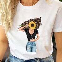 women t shirts female t tee cartoon clothes short sleeve casual sunflower 90s lovely shirt fashion lady graphic tshirt top