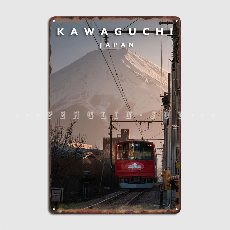 

Fuji Train Metal Sign Cinema Kitchen Custom Plaques Cave Pub Tin Sign Poster