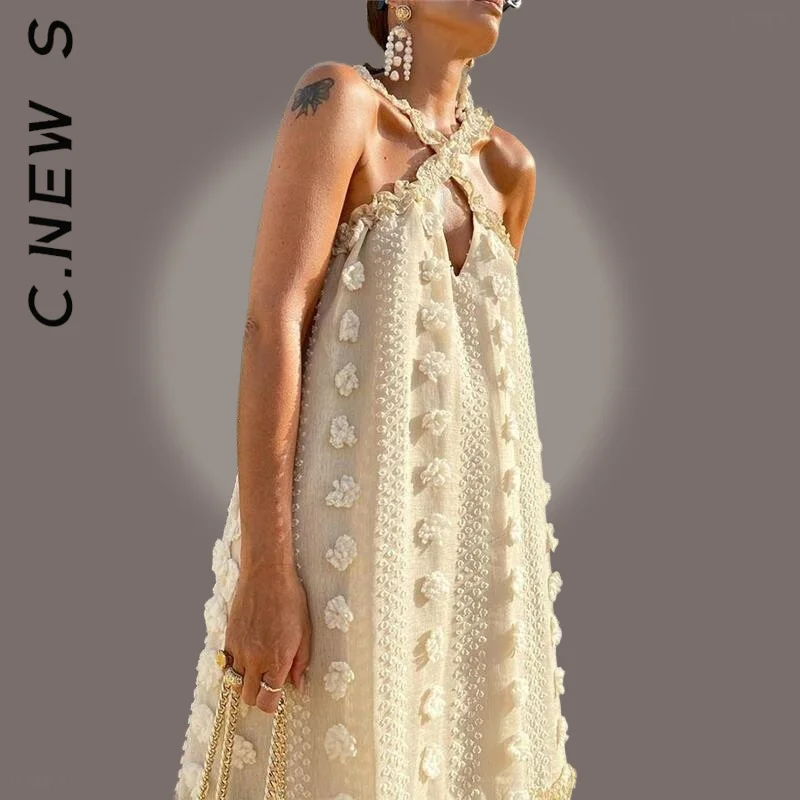 C. Новое платье женское Новое оборка Пляжное длинное платье Платье с вырезом Слим Стритвир Дешевая мягкая женская одежда Вестидос.