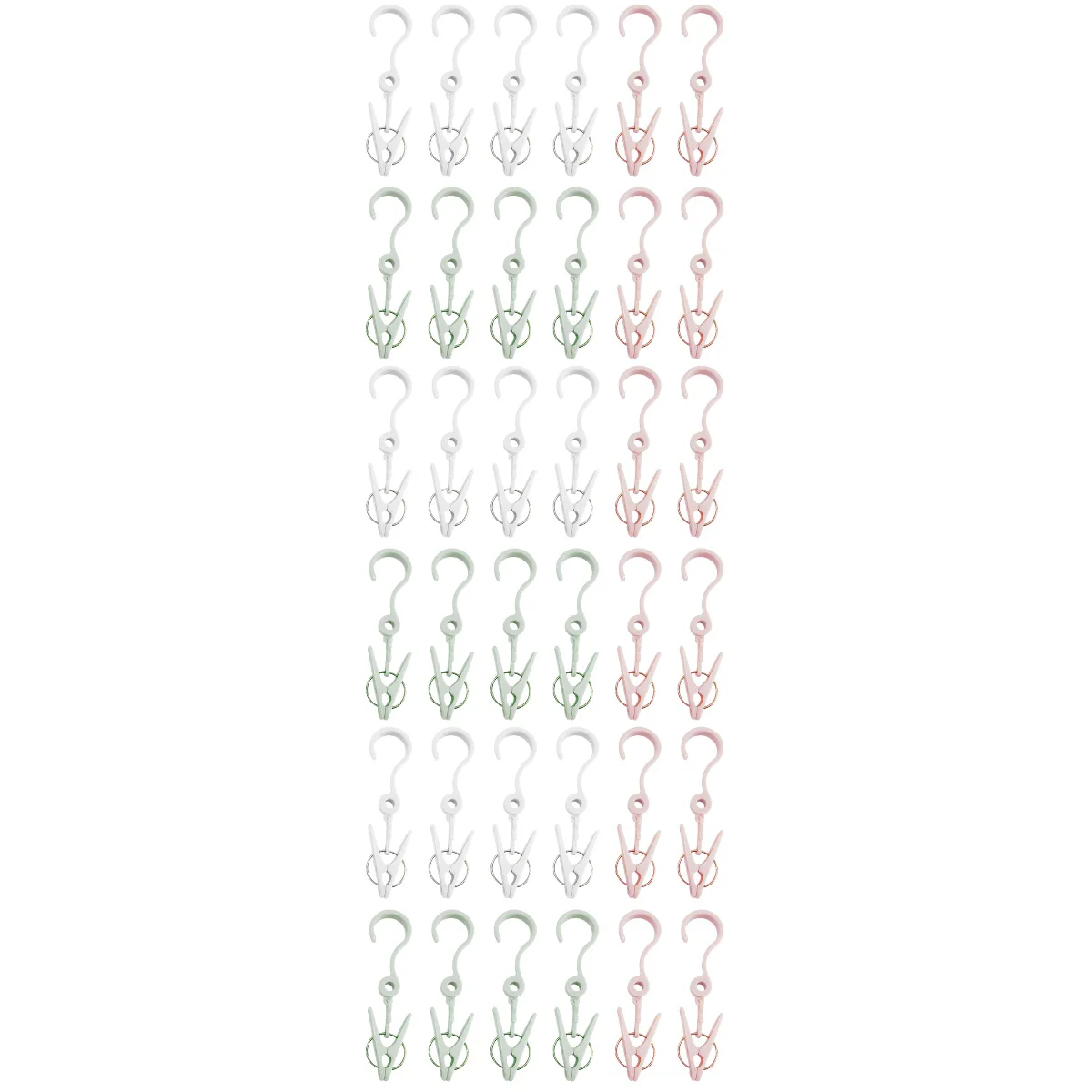 

36 Pcs Plastic Detachable Clothespins with Hook Multifunction Portable Travel Clothes Clips for Towel Sock Underwear