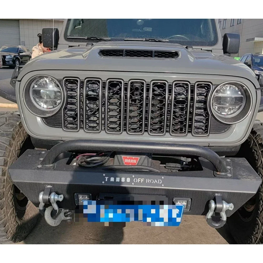 Решетка радиатора из АБС-пластика для Jeep Wrangler JL 2024 + JL1300 черная 1 шт.
