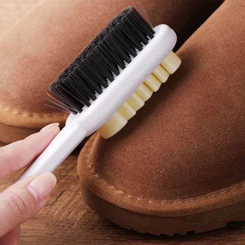 

2 в 1 щетка для обуви, двусторонние щетки из мягкой резины и нубука для чистки кожи и замши