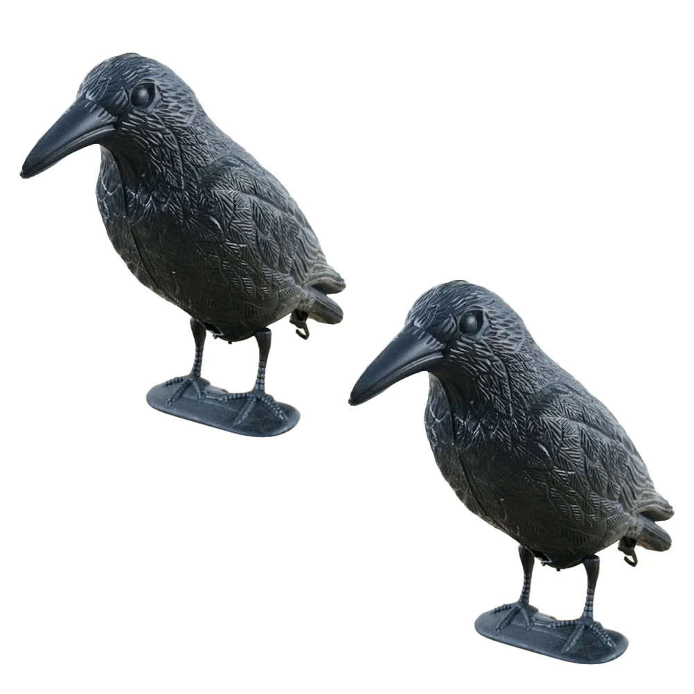 

Garden Crow Figurine 2pcs Crow Statue Bird Crow Bird Garden Sculpture Garden Bird Decor Figurines for Planter Patio Lawn House