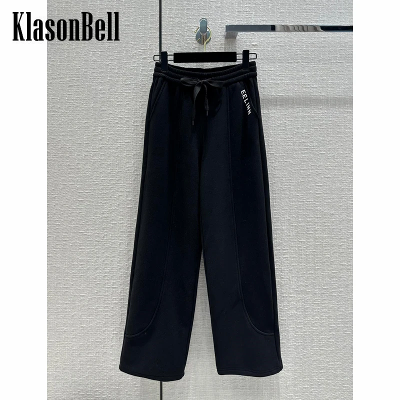 

12.7 KlasonBell Winter Keep Warm Thick Flannel Casual High Waist Straight Pants Women 3 Color