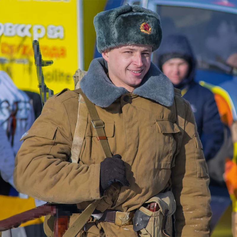 Русская Шапка Ushaka Фэн тактическая утепленная шапка из хлопка мягкая серая зимняя