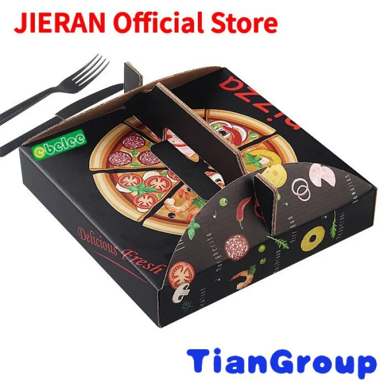 

Wholesale E flute Take Away Black Custom Print Pizza Boxes Fast Food Carton Pizza Packaging Box 12inch