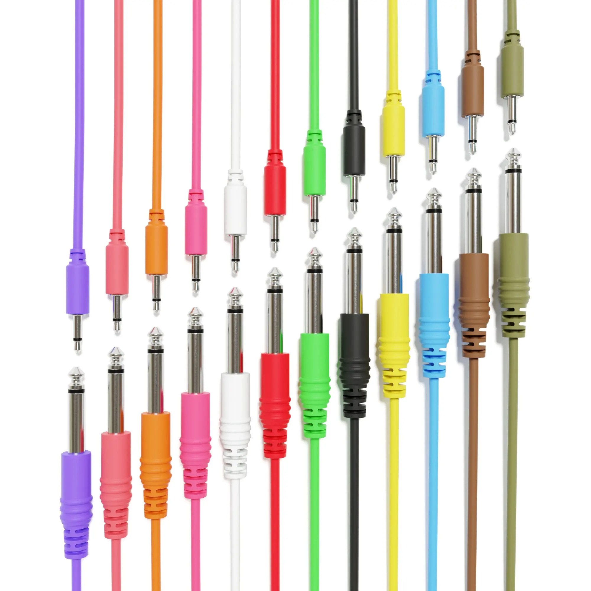 ExcelValley - 12-Pack - Моно Патч Кабели - TS 3,5мм 1/8