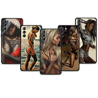 Hot Sexy Sleeve Tattoo Girl Mobilephone Capa For Samsung S10 S20 2022 S21 Plus S22 Ultra S10e Phone Funda