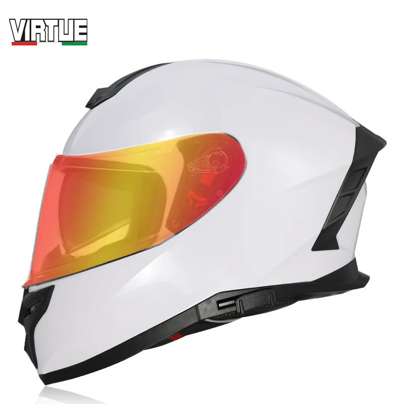 

DOT ECE approved New Casco Chopper capacete Double Visors Full Face Motorcycle Helmet Motorbike Helm Motocros For man