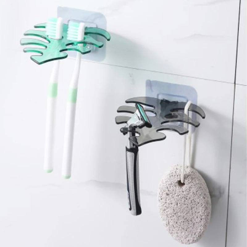 

Leaf Hook Wall Organizer Rack Bathroom Razor Toothbrush Holder Hair Rope Storage Hook Kitchen Multi-purpose Gadget Tool Hook