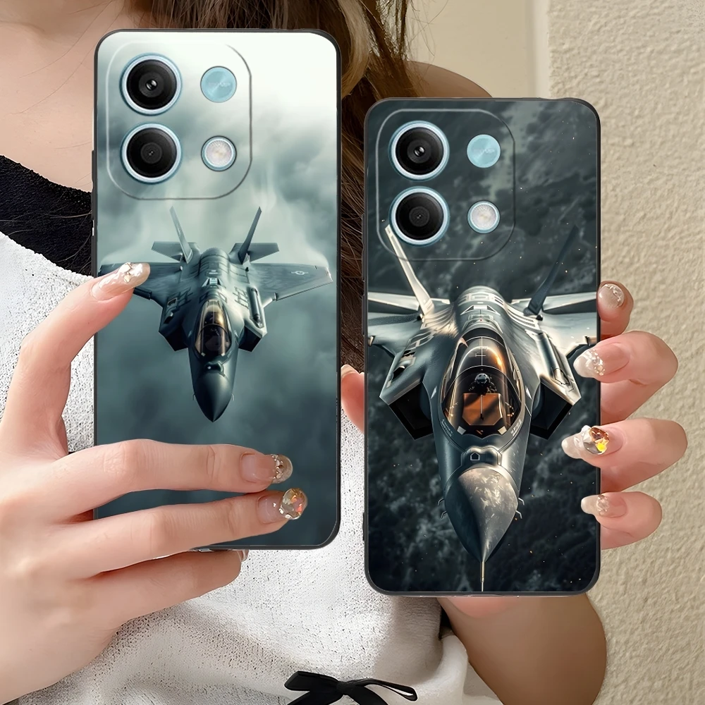 Чехол для мобильного телефона AirForce Plane Xiaomi Redmi 14 13 13C 12 12C 10 10C A1 A2 A3 Plus 5G черный