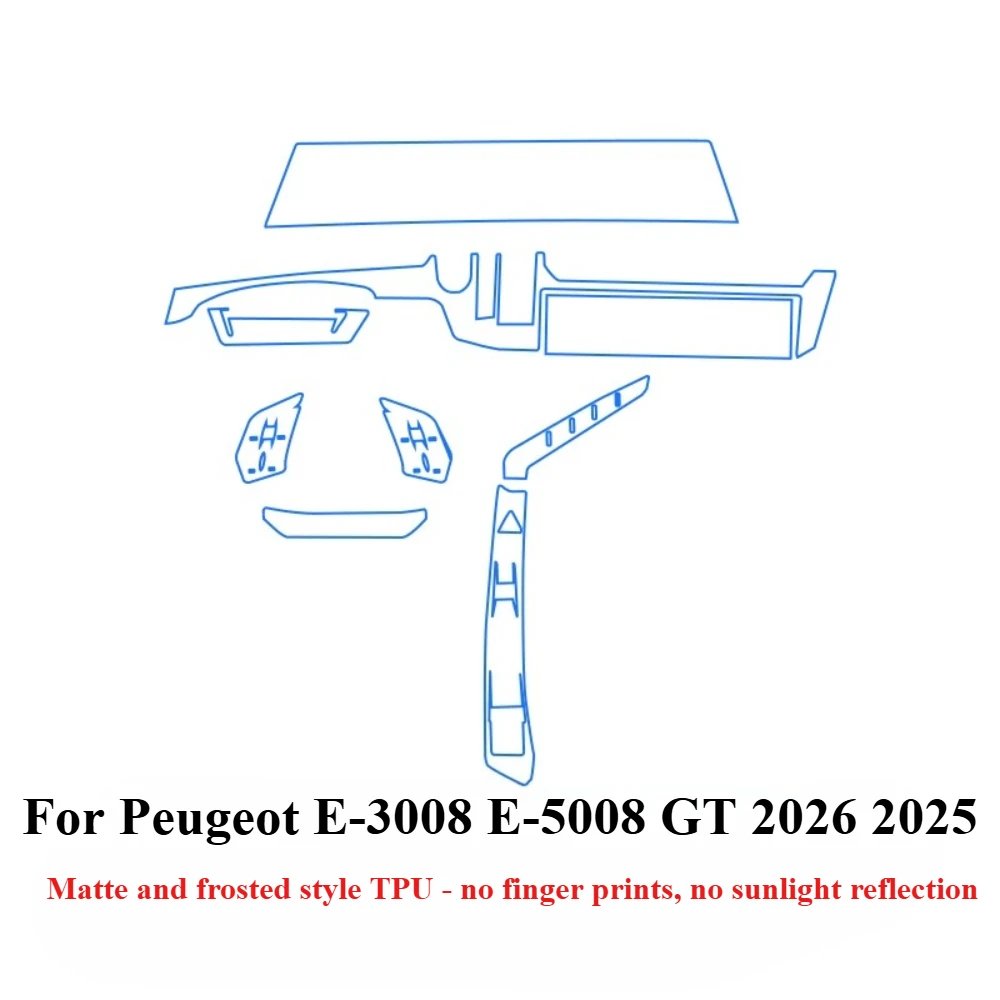 Фото Для Peugeot E-3008 E-5008 2026 2025: Защитная пленка PPF, прозрачная TPU пленка для GPS-навигации, панели приборов, центральной консоли, автомобильные аксессуары №2
