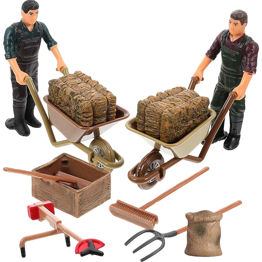 

Farm Accessories Model Toy For Girlsss Fake Hay Farmer Gardening Tools Crafts Figures Boys Rake