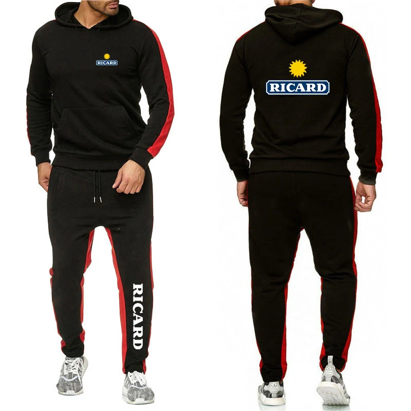 

2022 Fashion Ricard Men Print Autumn Casual Hoodie+Pants Sports Clothes Popularity Harajuku Elegant Sportswear Comfrtable Suit