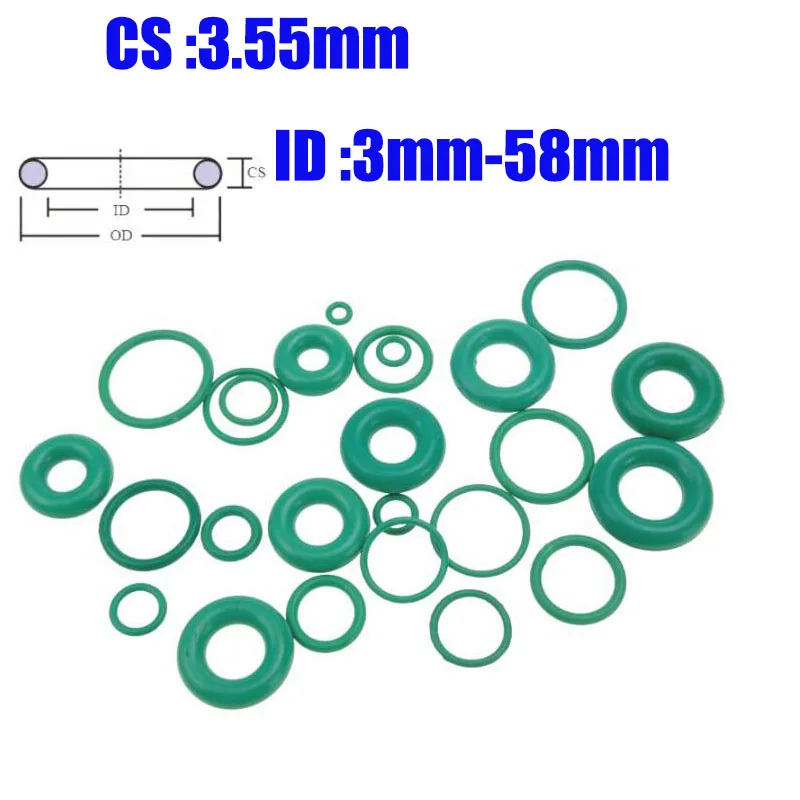 

10/20PCS Fluorine Rubber Ring FKM Seals Thickness 3.55mm ID3mm-58mm O Ring Seal Gasket Oil Ring Sealing Washer